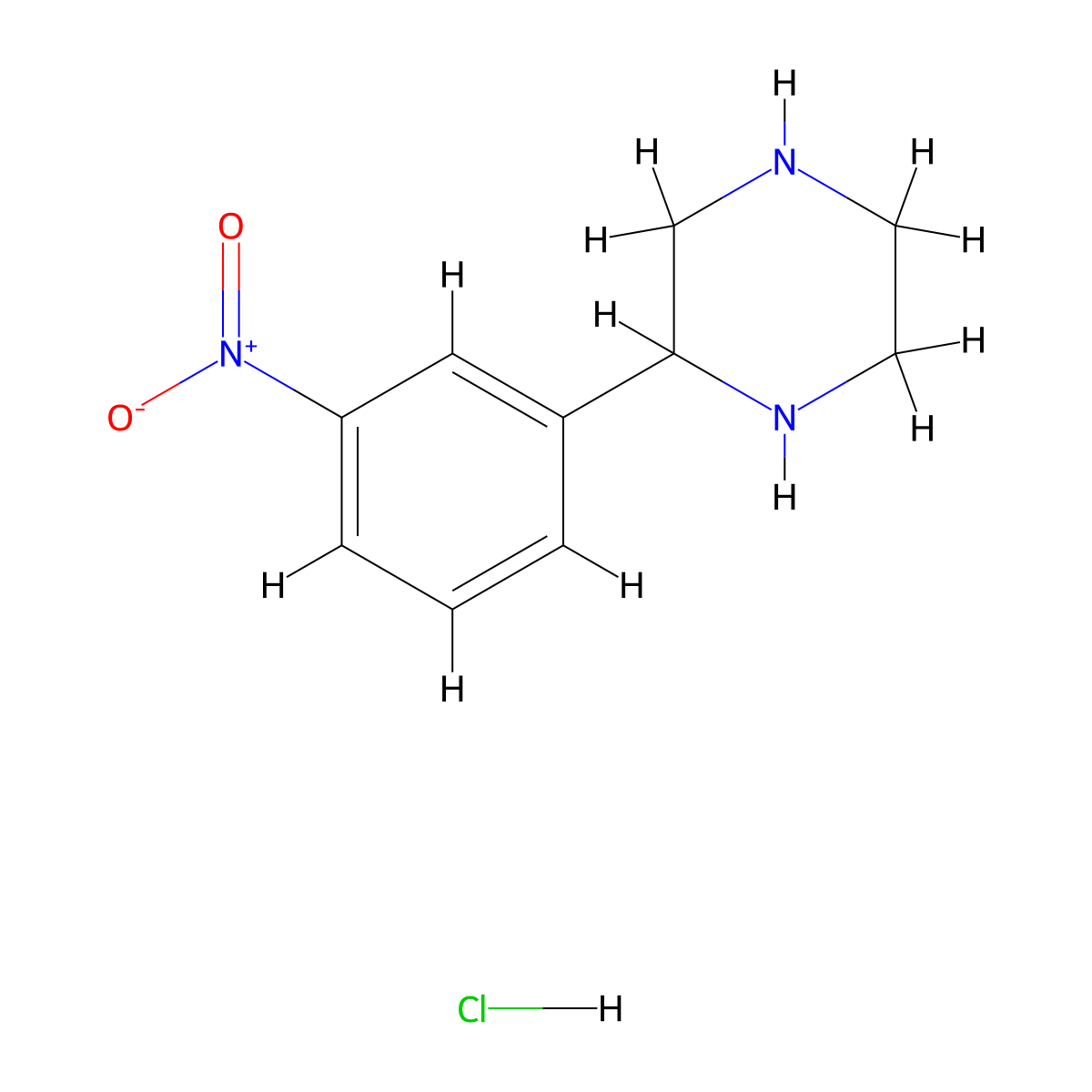 2-(3-Nitrophenyl)piperazine hydrochloride molecular structure, CAS 1956310-97-6