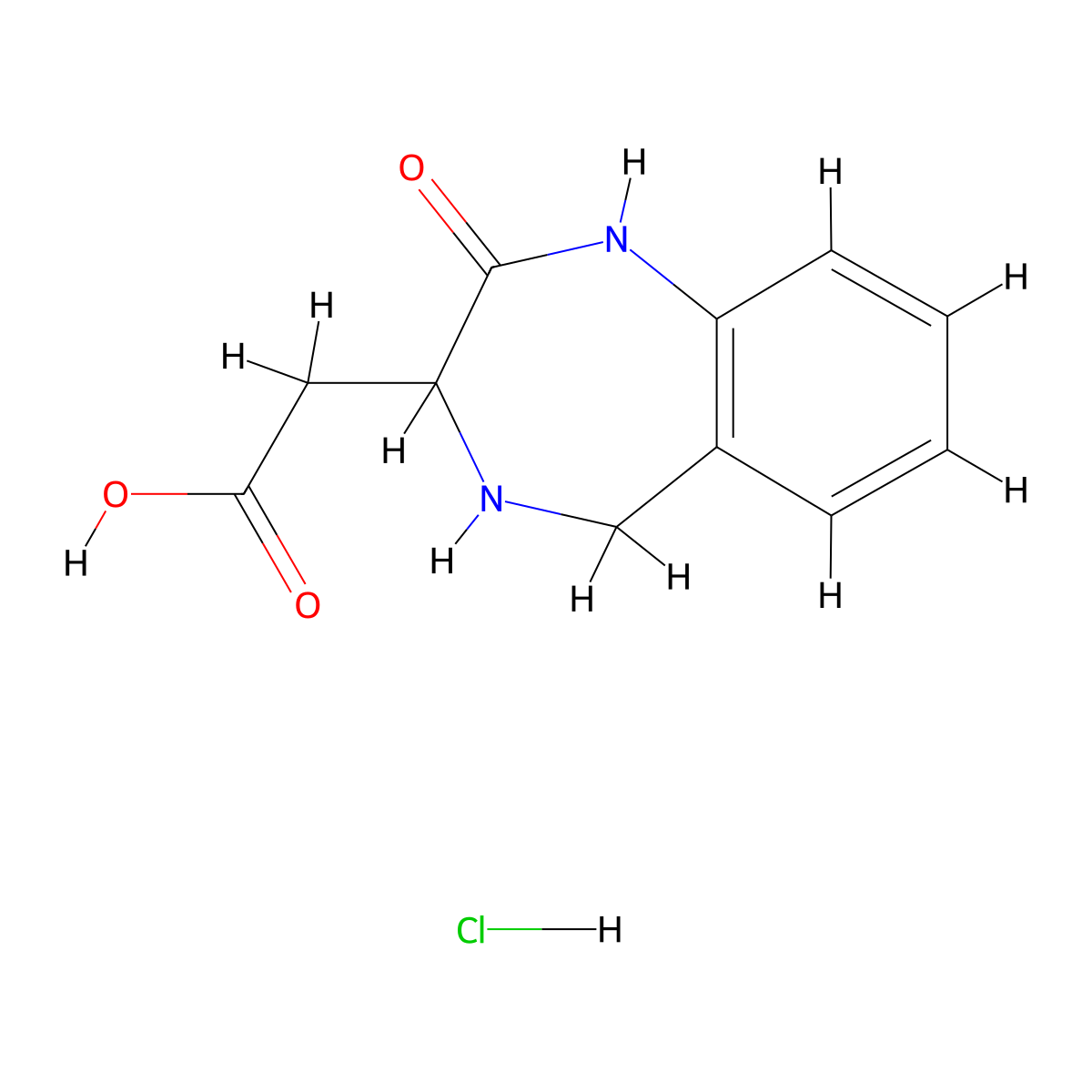 2-(2-Oxo-2,3,4,5-tetrahydro-1H-benzo[e][1,4]diazepin-3-yl)acetic acid hydrochloride molecular structure, CAS 1956311-00-4
