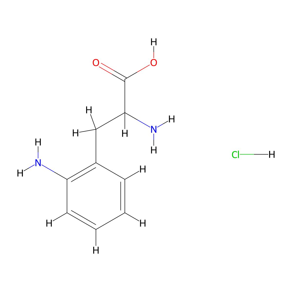 2-Amino-3-(2-aminophenyl)propanoic acid hydrochloride molecular structure, CAS 1956311-04-8