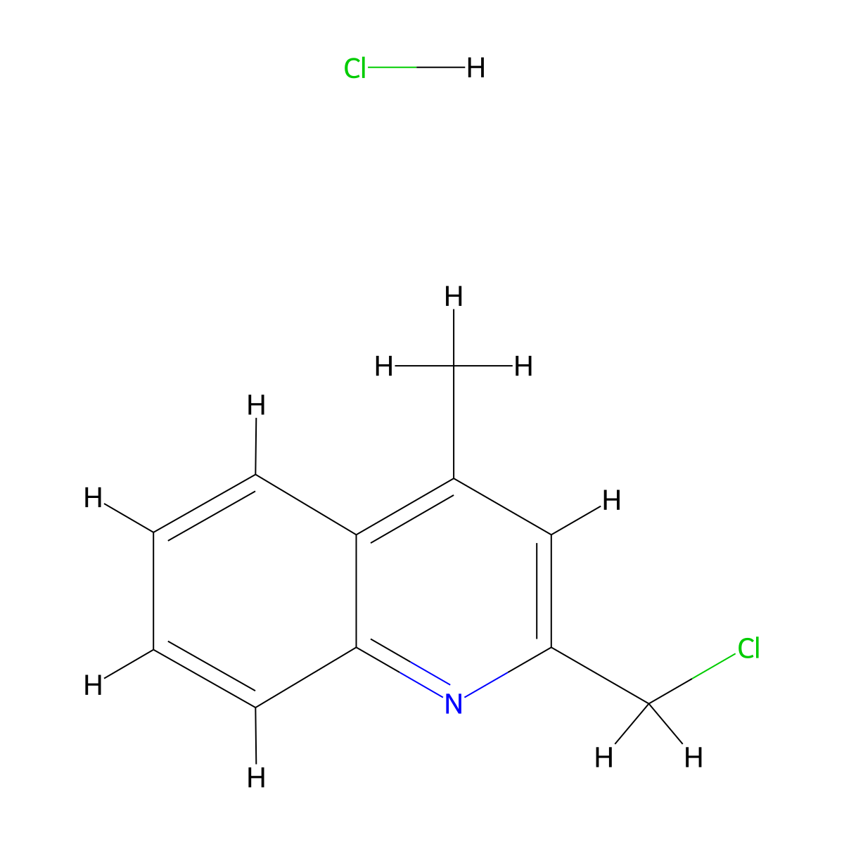 2-(Chloromethyl)-4-methylquinoline hydrochloride molecular structure, CAS 1956311-13-9