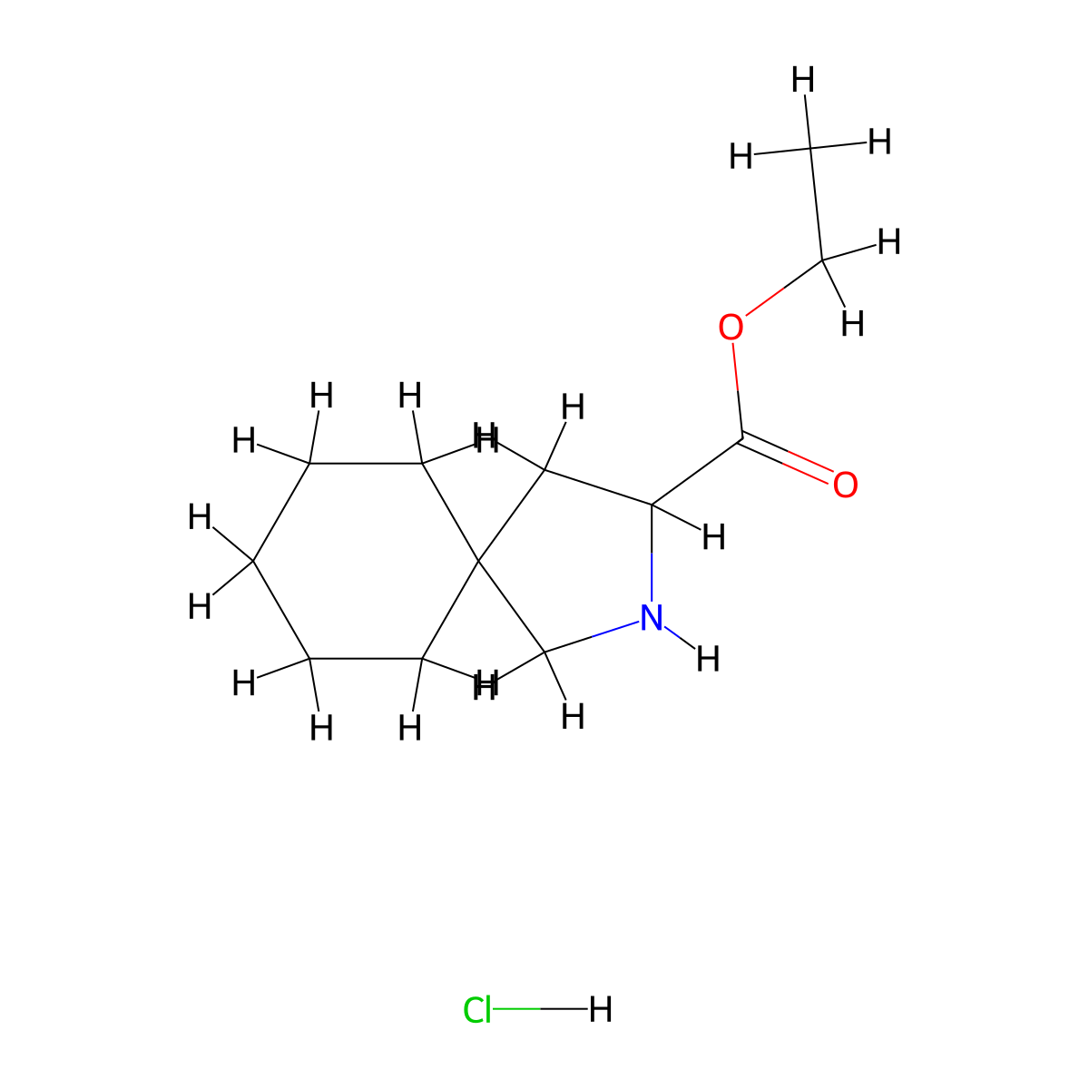 Ethyl 2-azaspiro[4.5]decane-3-carboxylate hydrochloride molecular structure, CAS 1956311-18-4