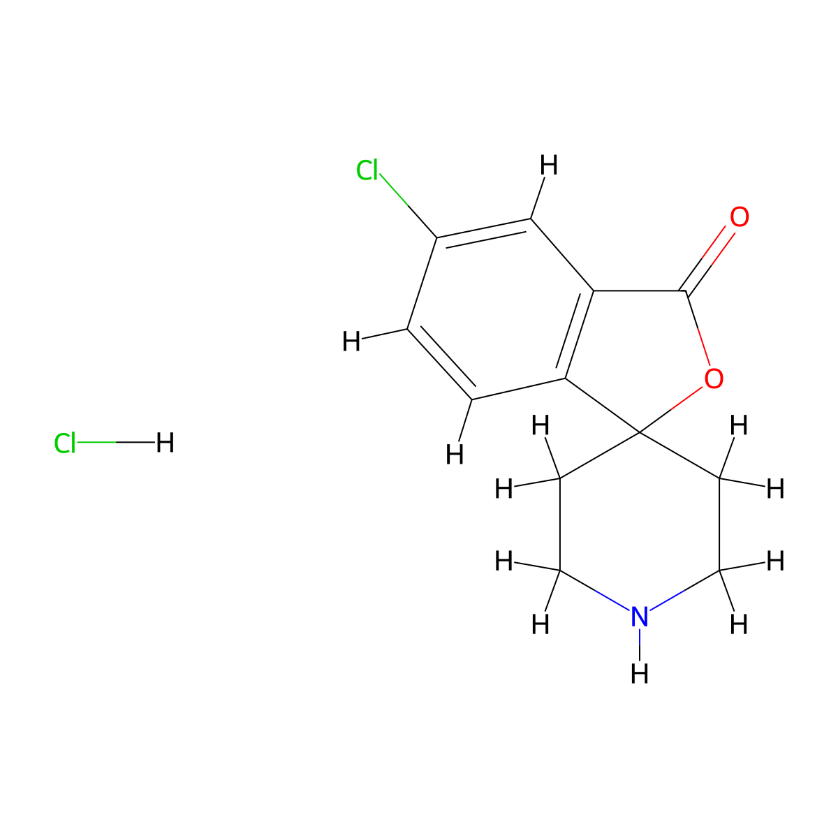 5-chloro-3H-spiro[isobenzofuran-1,4'-piperidin]-3-one hydrochloride molecular structure, CAS 1956318-12-9