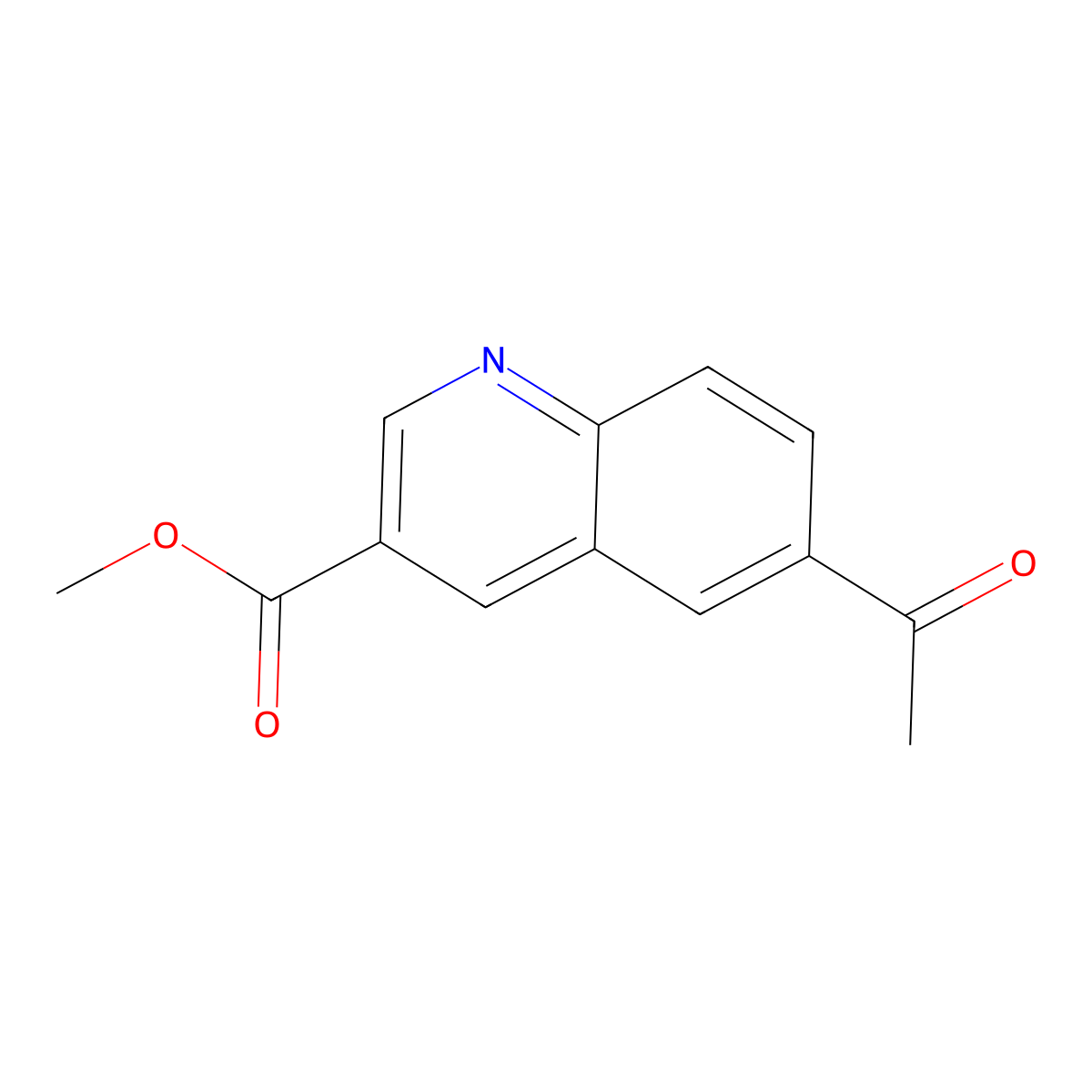 Methyl 6-acetylquinoline-3-carboxylate molecular structure, CAS 1956318-19-6