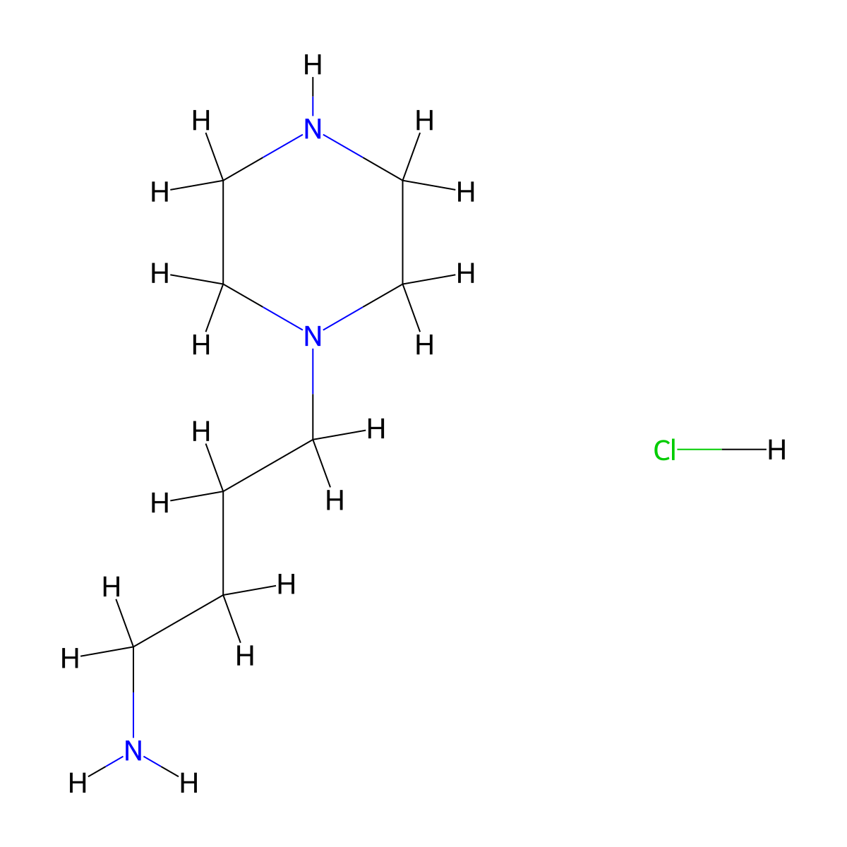 4-(Piperazin-1-yl)butan-1-amine hydrochloride molecular structure, CAS 1956318-20-9