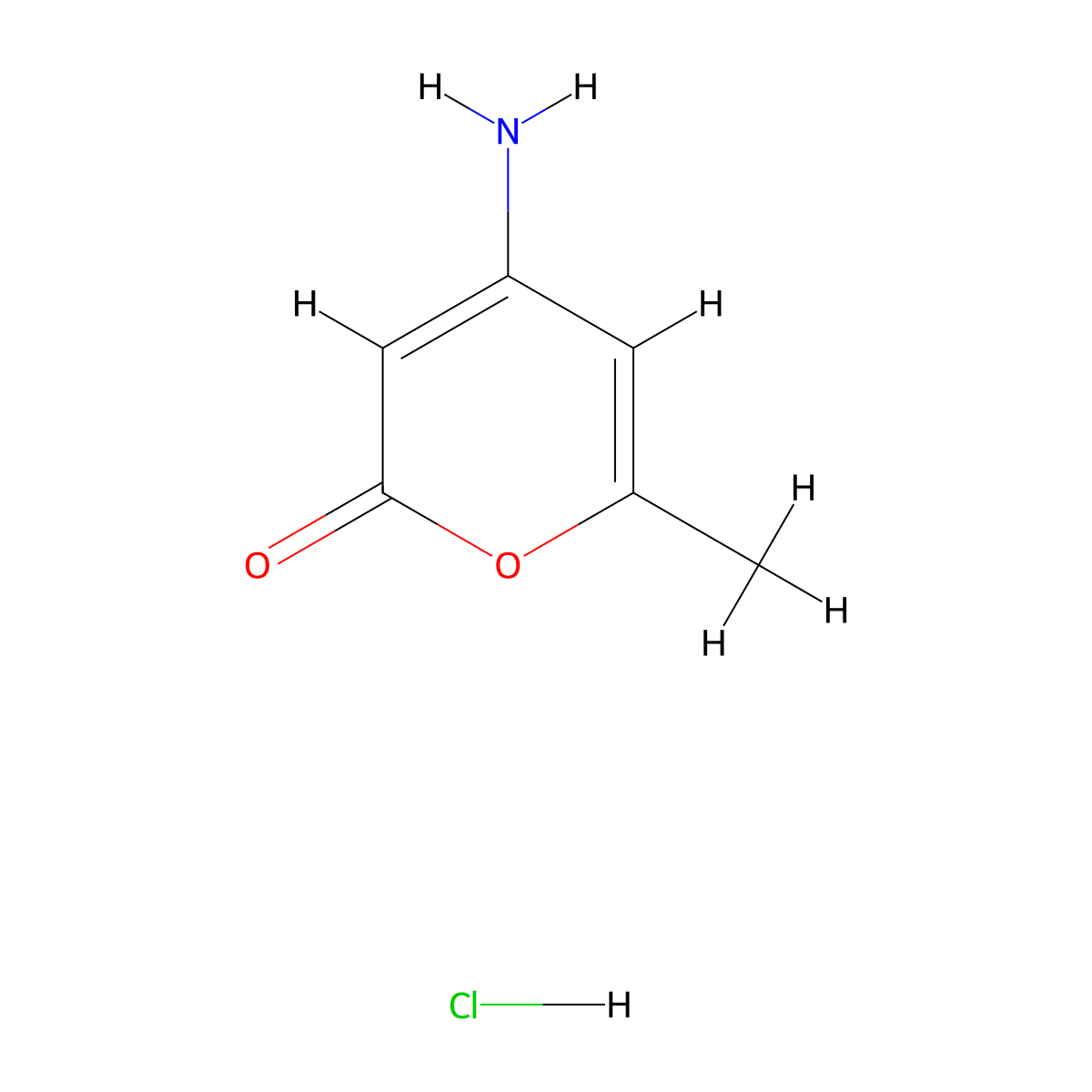 4-Amino-6-methyl-2H-pyran-2-one hydrochloride molecular structure, CAS 1956318-23-2