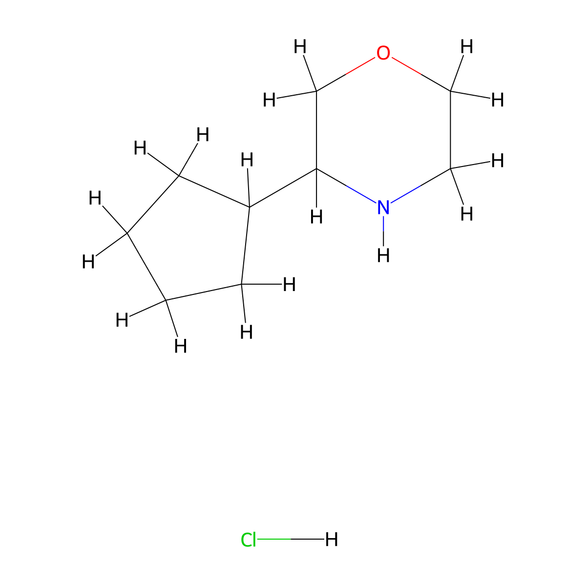 3-Cyclopentylmorpholine hydrochloride molecular structure, CAS 1956318-36-7