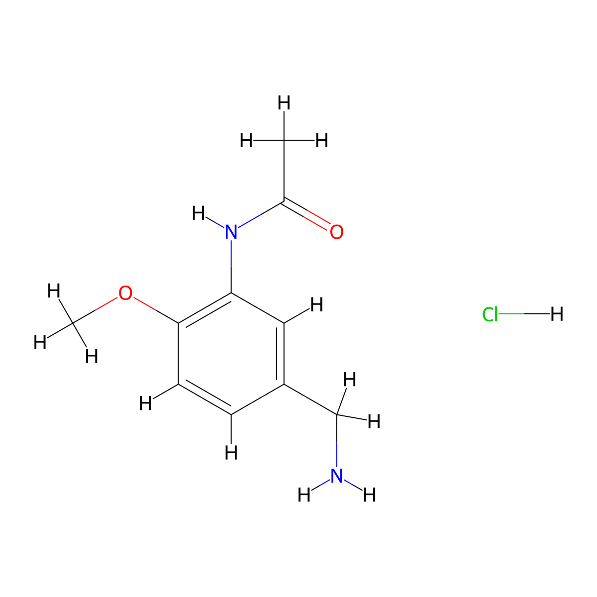 N-(5-Aminomethyl-2-methoxy-phenyl)-acetamide hydrochloride molecular structure, CAS 1956318-41-4