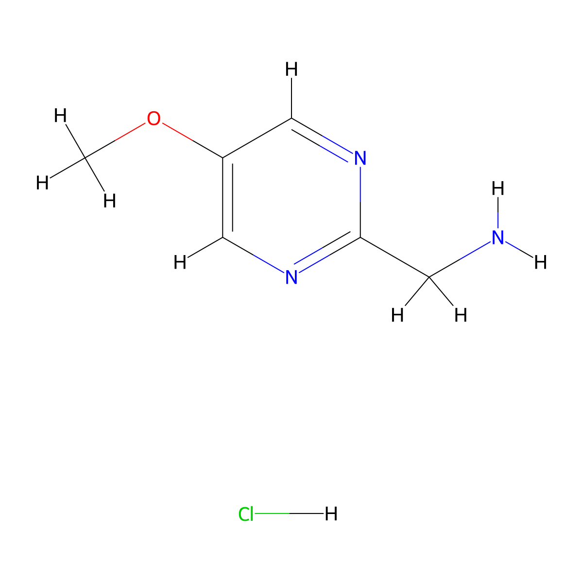 (5-Methoxypyrimidin-2-yl)methanamine hydrochloride molecular structure, CAS 1956318-42-5