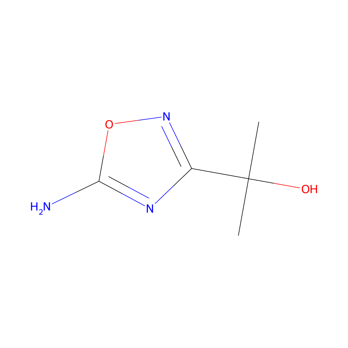 2-(5-Amino-1,2,4-oxadiazol-3-yl)propan-2-ol molecular structure, CAS 1956318-55-0