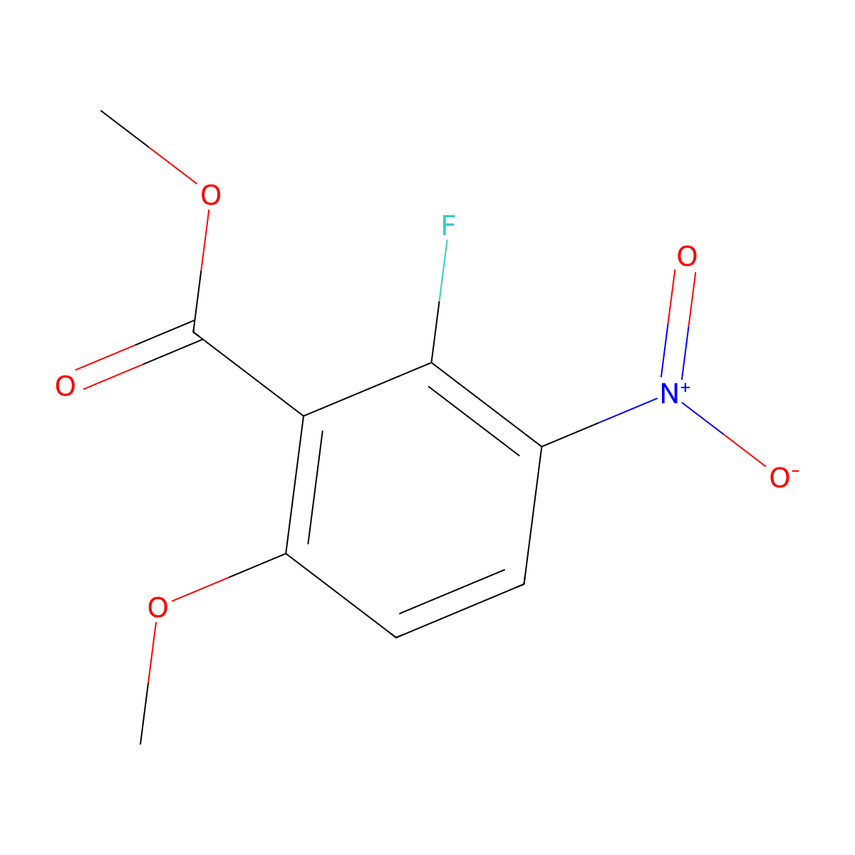 Methyl 2-fluoro-6-methoxy-3-nitrobenzoate molecular structure, CAS 1956318-68-5
