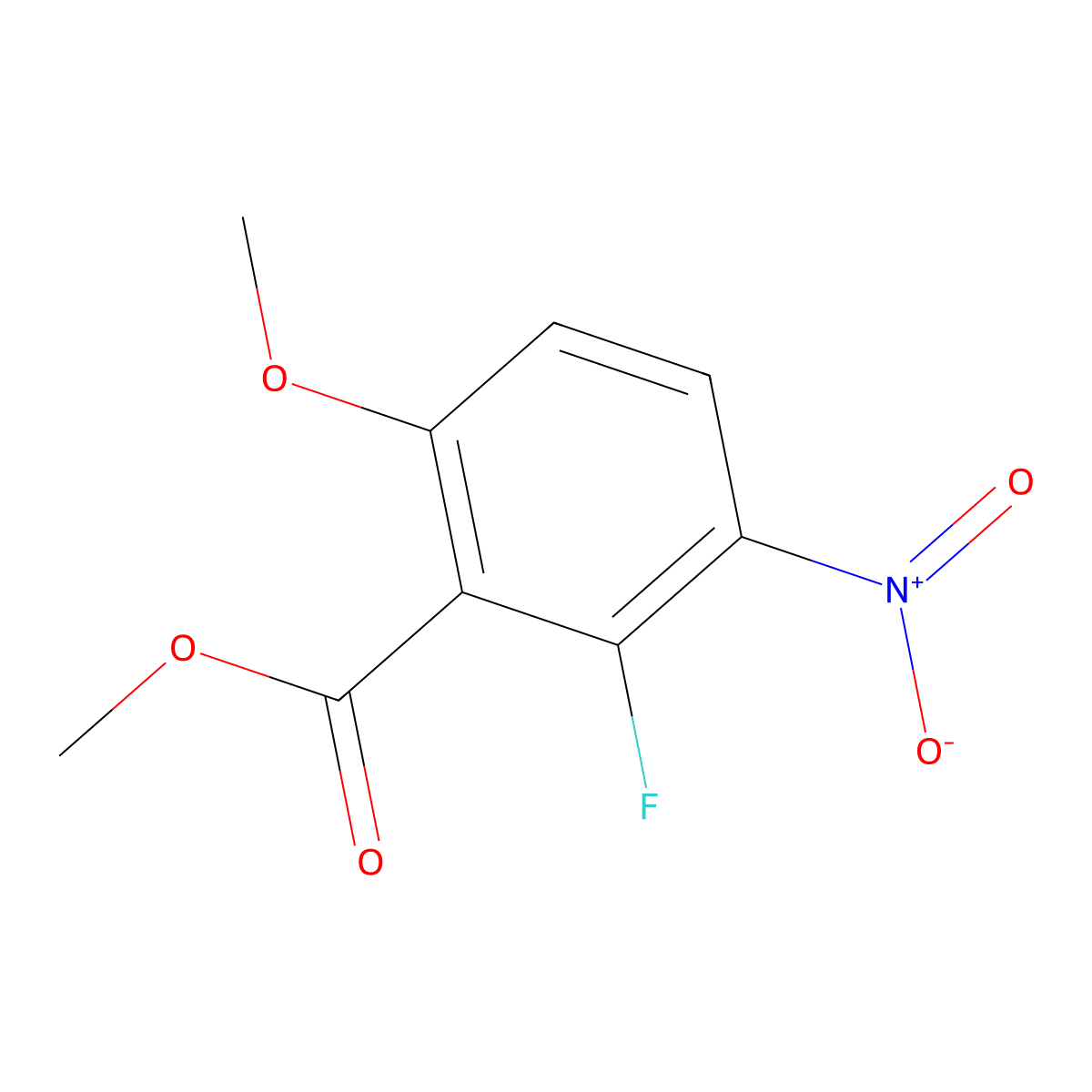 Methyl 2-fluoro-6-methoxy-3-nitrobenzoate molecular structure, CAS 1956318-68-5