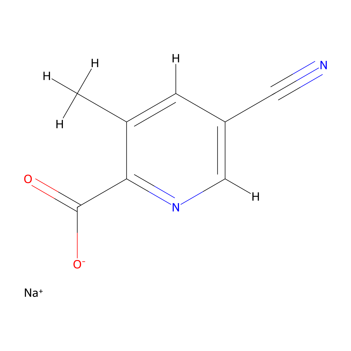 Sodium 5-cyano-3-methylpicolinate molecular structure, CAS 1956318-79-8