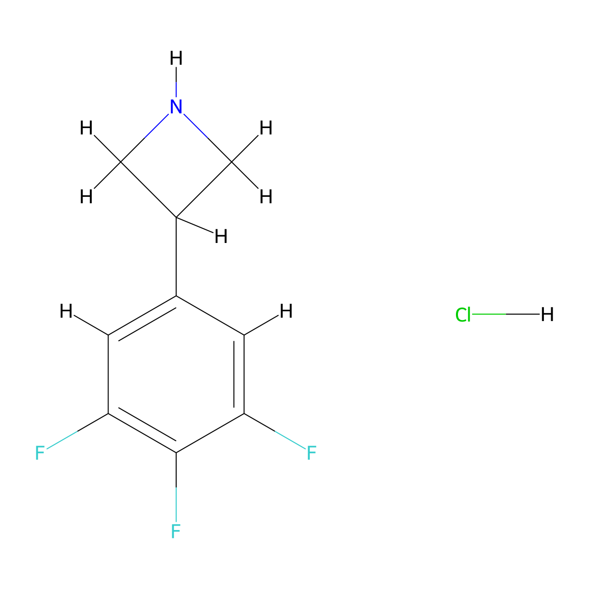 3-(3,4,5-Trifluorophenyl)azetidine hydrochloride molecular structure, CAS 1956318-84-5
