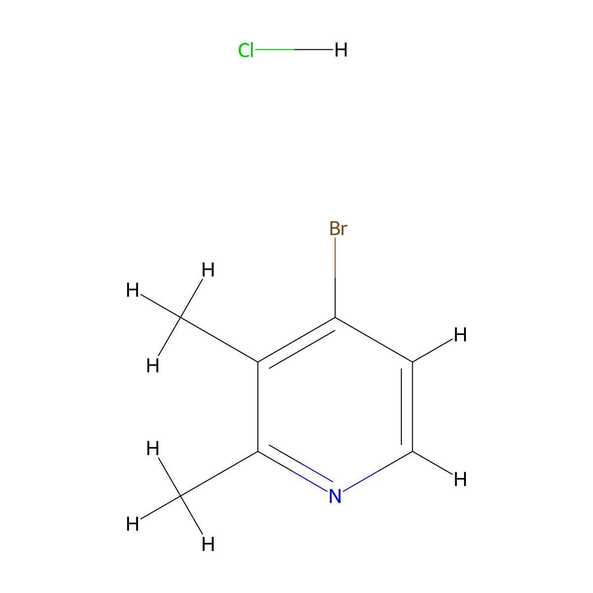 4-Bromo-2,3-dimethylpyridine hydrochloride molecular structure, CAS 1956318-85-6