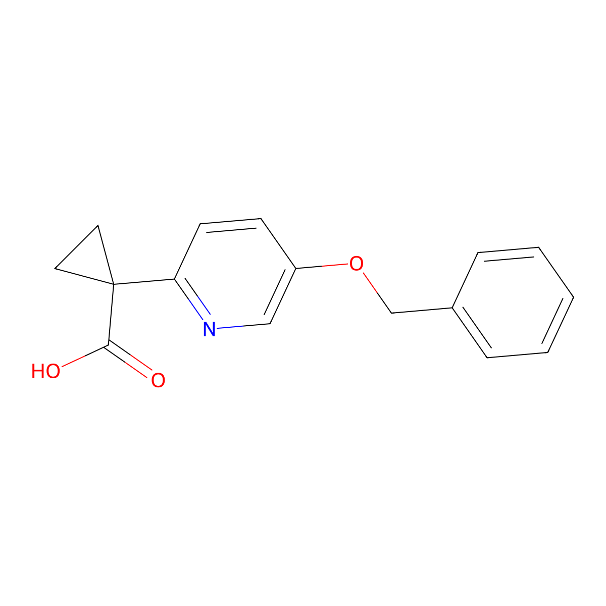 1-(5-(Benzyloxy)pyridin-2-yl)cyclopropanecarboxylic acid molecular structure, CAS 1956318-87-8