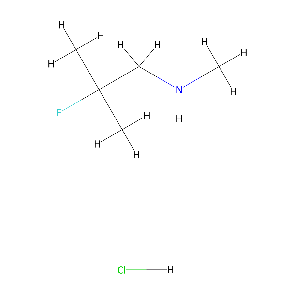 2-Fluoro-N,2-dimethylpropan-1-amine hydrochloride molecular structure, CAS 1956318-97-0