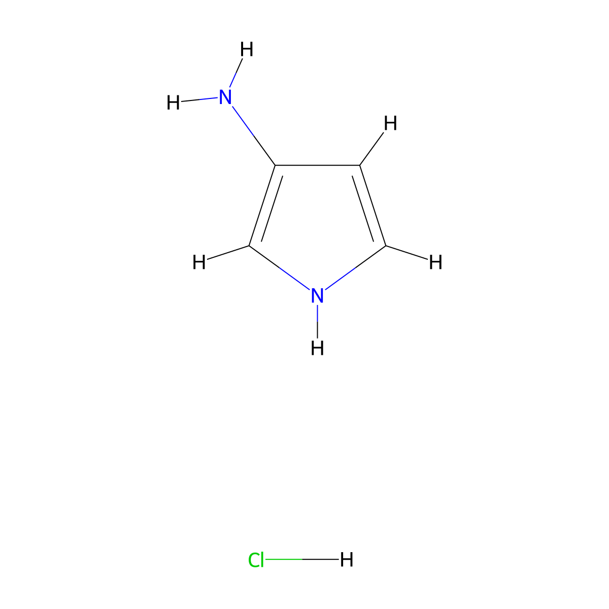 1H-Pyrrol-3-amine hydrochloride molecular structure, CAS 1956319-05-3