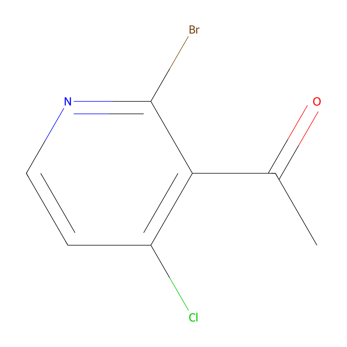 1-(2-Bromo-4-chloropyridin-3-yl)ethanone molecular structure, CAS 1956319-11-1