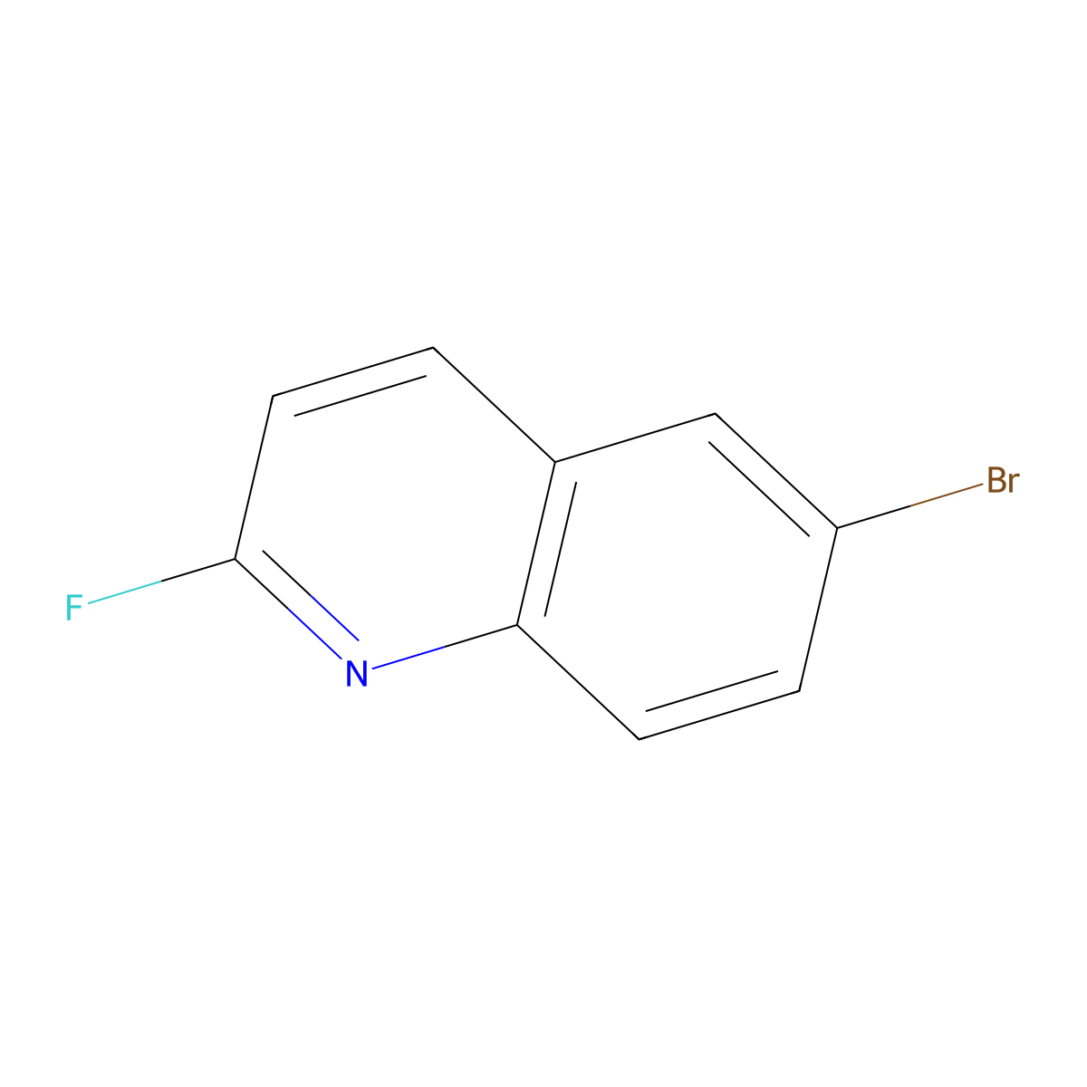 6-Bromo-2-fluoroquinoline molecular structure, CAS 1956319-20-2