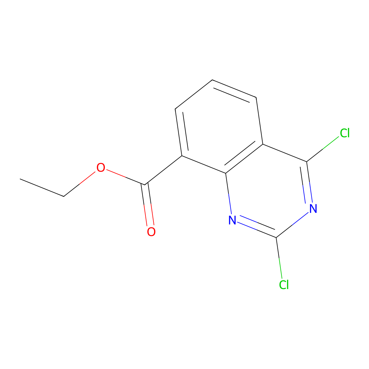 Ethyl 2,4-dichloroquinazoline-8-carboxylate molecular structure, CAS 1956319-24-6