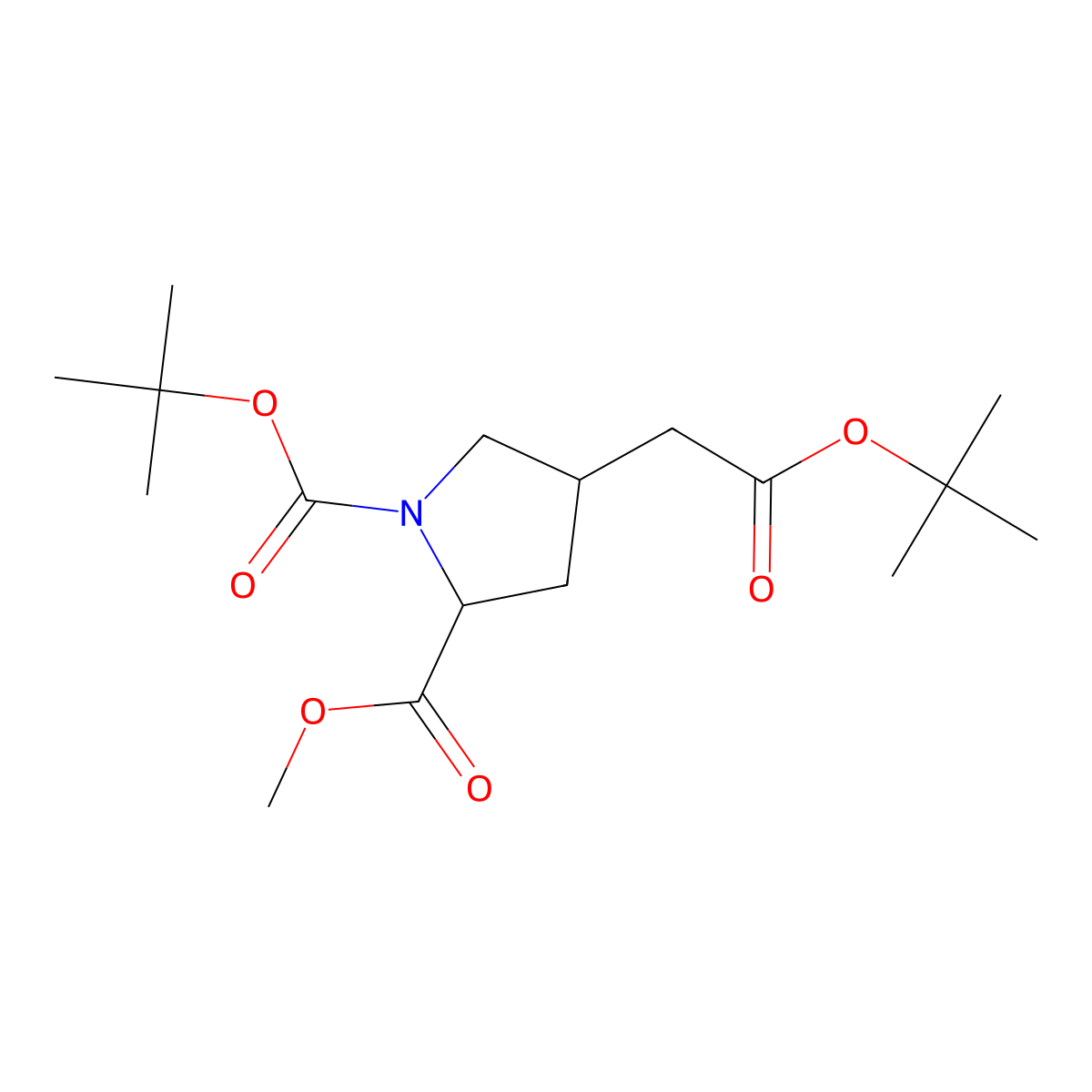 1-tert-Butyl 2-methyl 4-(2-(tert-butoxy)-2-oxoethyl)pyrrolidine-1,2-dicarboxylate molecular structure, CAS 1956319-28-0