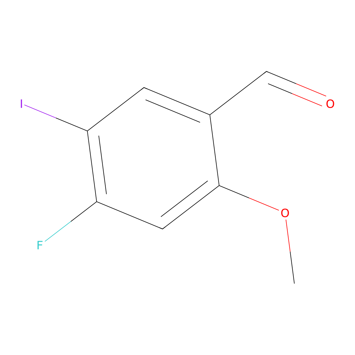 4-Fluoro-5-iodo-2-methoxybenzaldehyde molecular structure, CAS 1956319-47-3