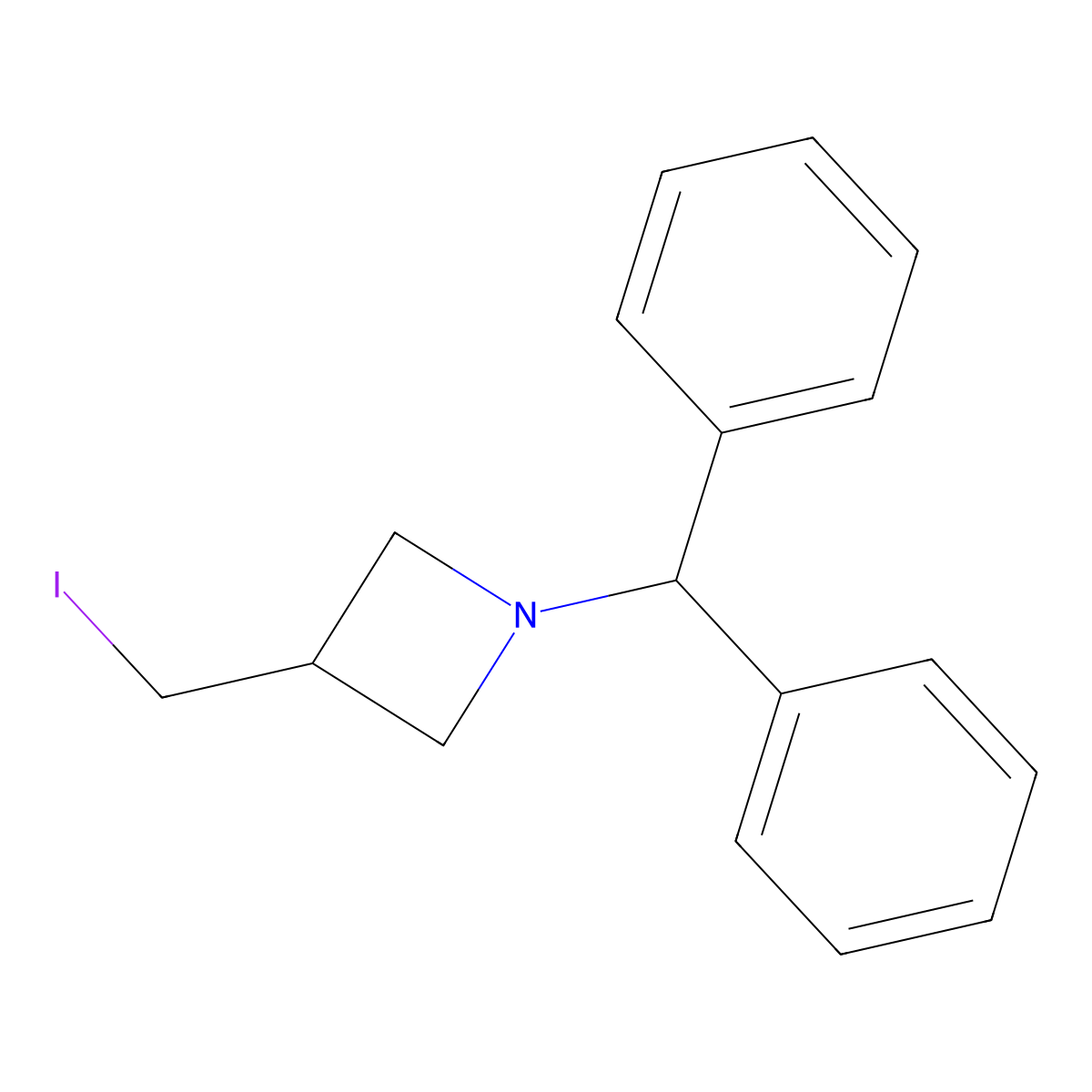 1-Benzhydryl-3-(iodomethyl)azetidine molecular structure, CAS 1956319-67-7