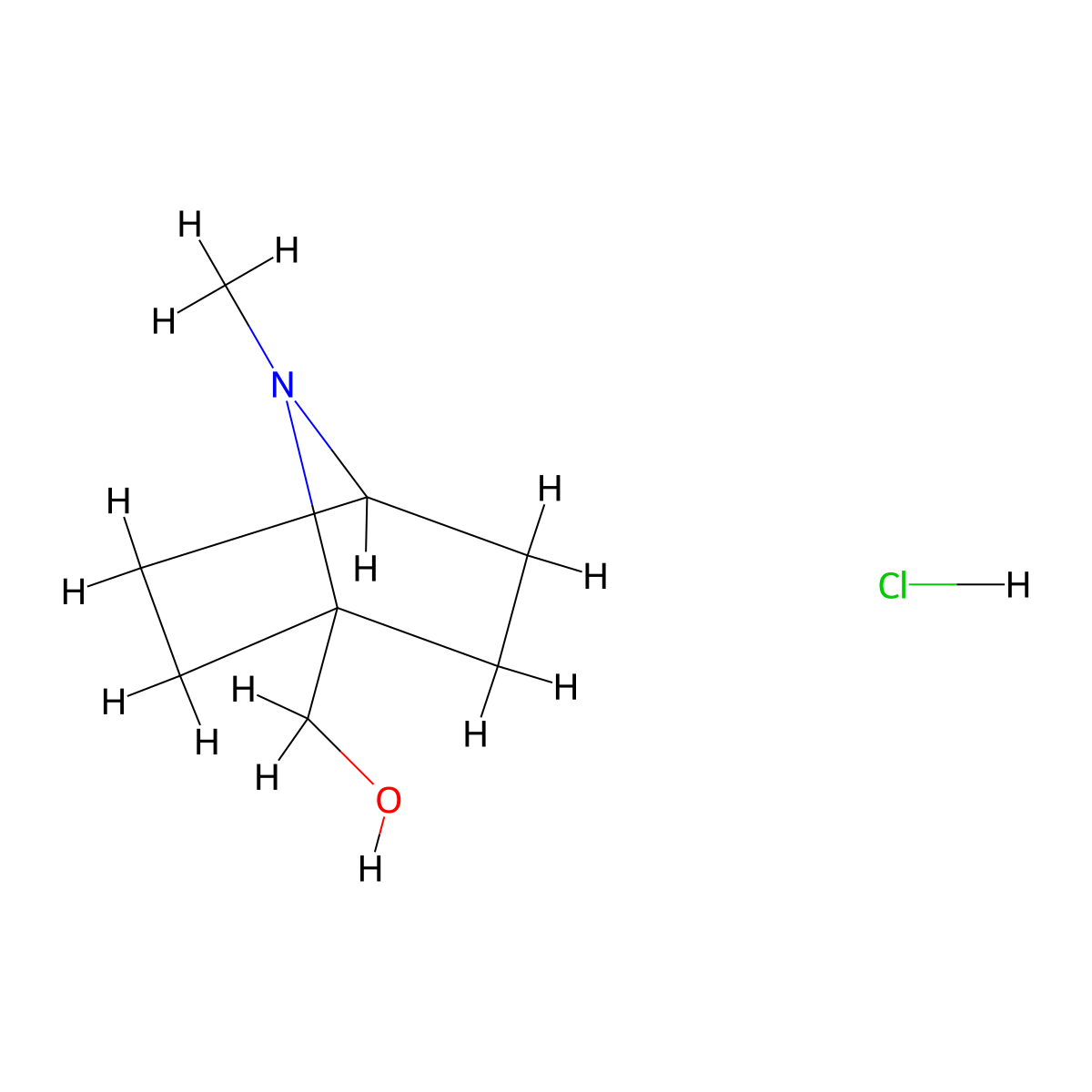 (7-Methyl-7-azabicyclo(2.2.1)heptan-1-yl)methanol hydrochloride molecular structure, CAS 1956319-72-4