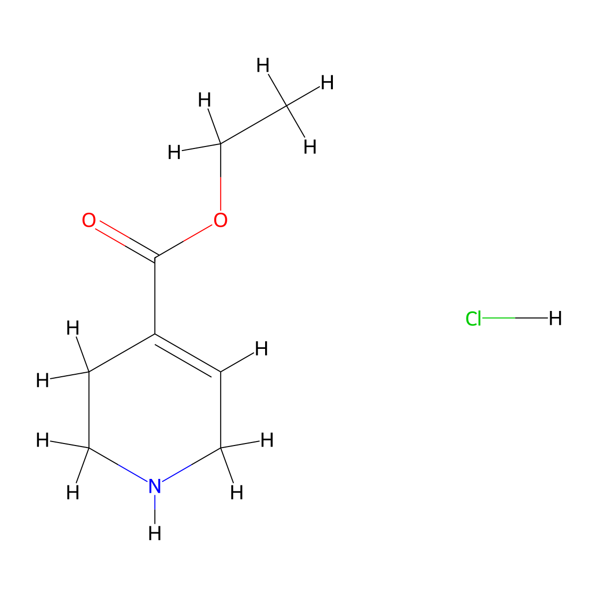 Ethyl 1,2,3,6-tetrahydropyridine-4-carboxylate hydrochloride molecular structure, CAS 1956319-74-6