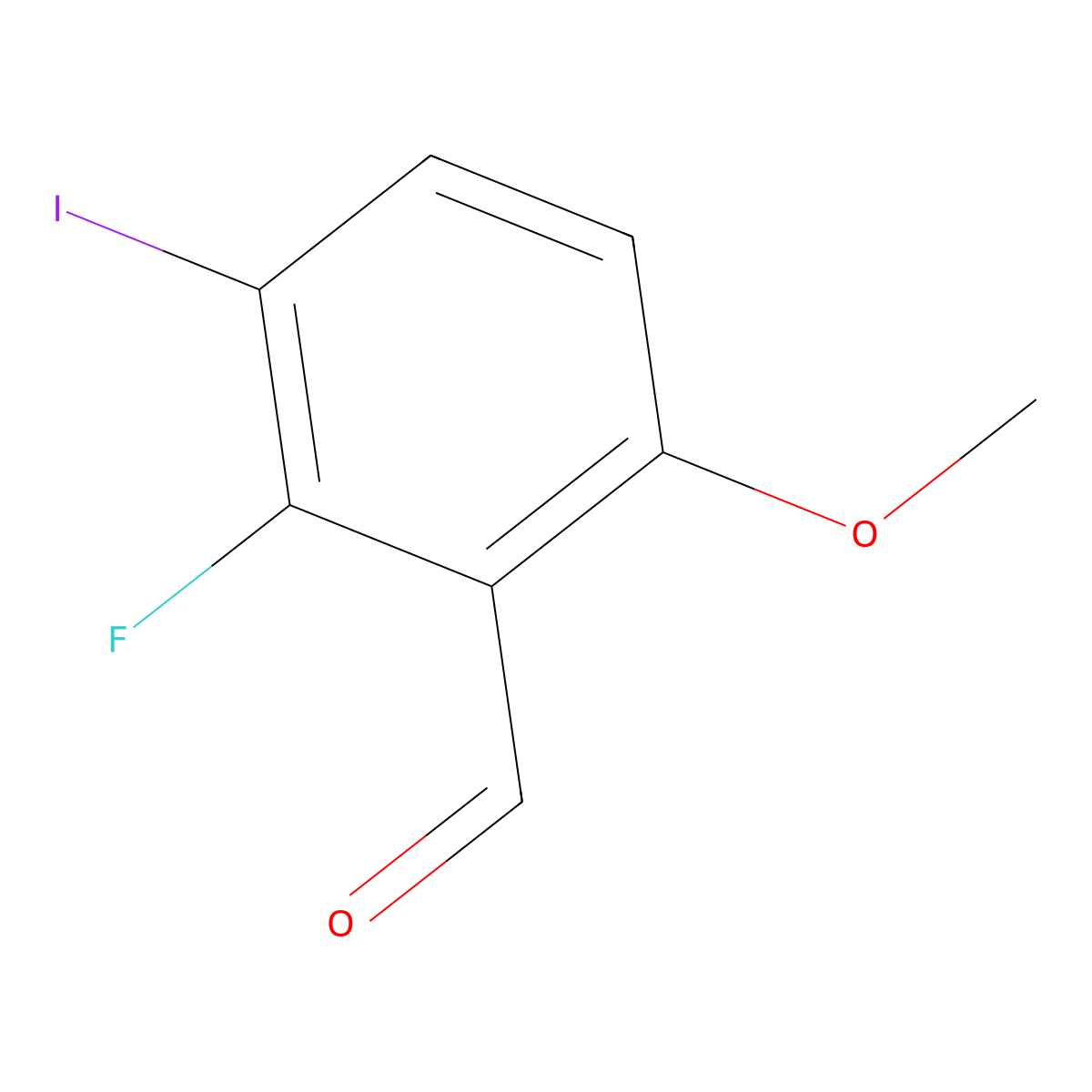 2-Fluoro-3-iodo-6-methoxybenzaldehyde molecular structure, CAS 1956319-76-8