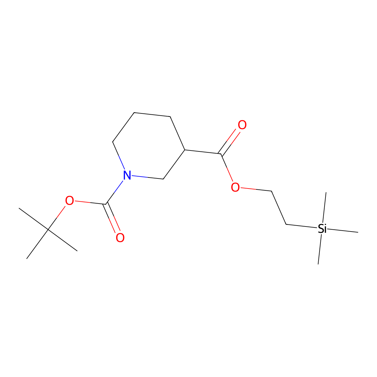 1-tert-Butyl 3-(2-(trimethylsilyl)ethyl) piperidine-1,3-dicarboxylate molecular structure, CAS 1956319-81-5