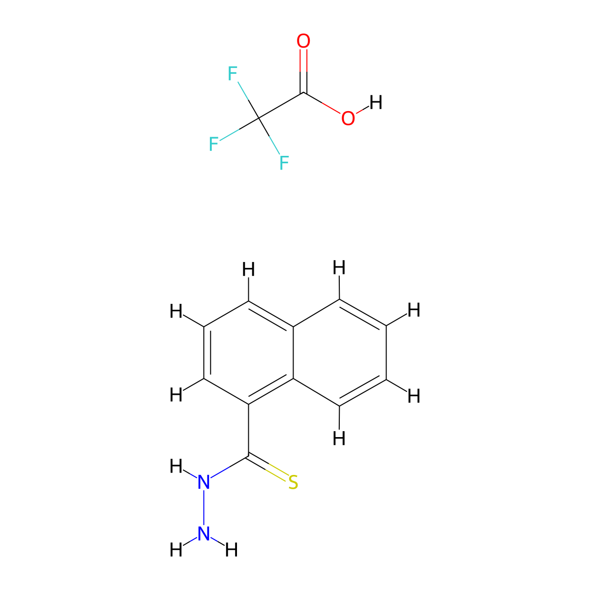 Naphthalene-1-carbothiohydrazide 2,2,2-trifluoroacetate molecular structure, CAS 1956319-83-7