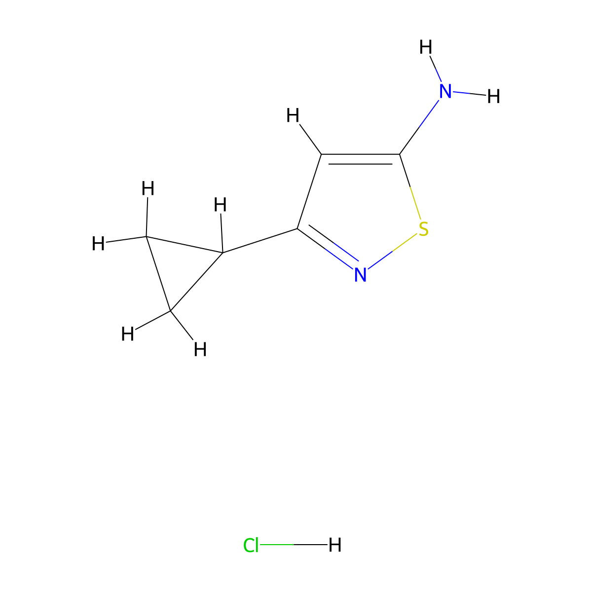 3-Cyclopropylisothiazol-5-amine hydrochloride molecular structure, CAS 1956319-84-8