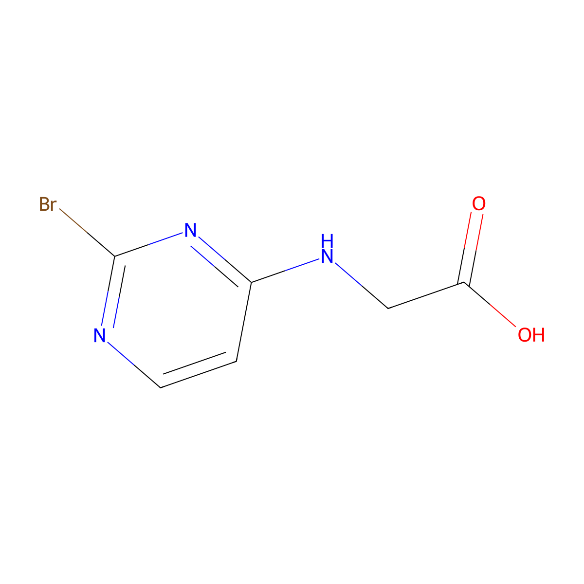 2-((2-Bromopyrimidin-4-yl)amino)acetic acid molecular structure, CAS 1956319-87-1