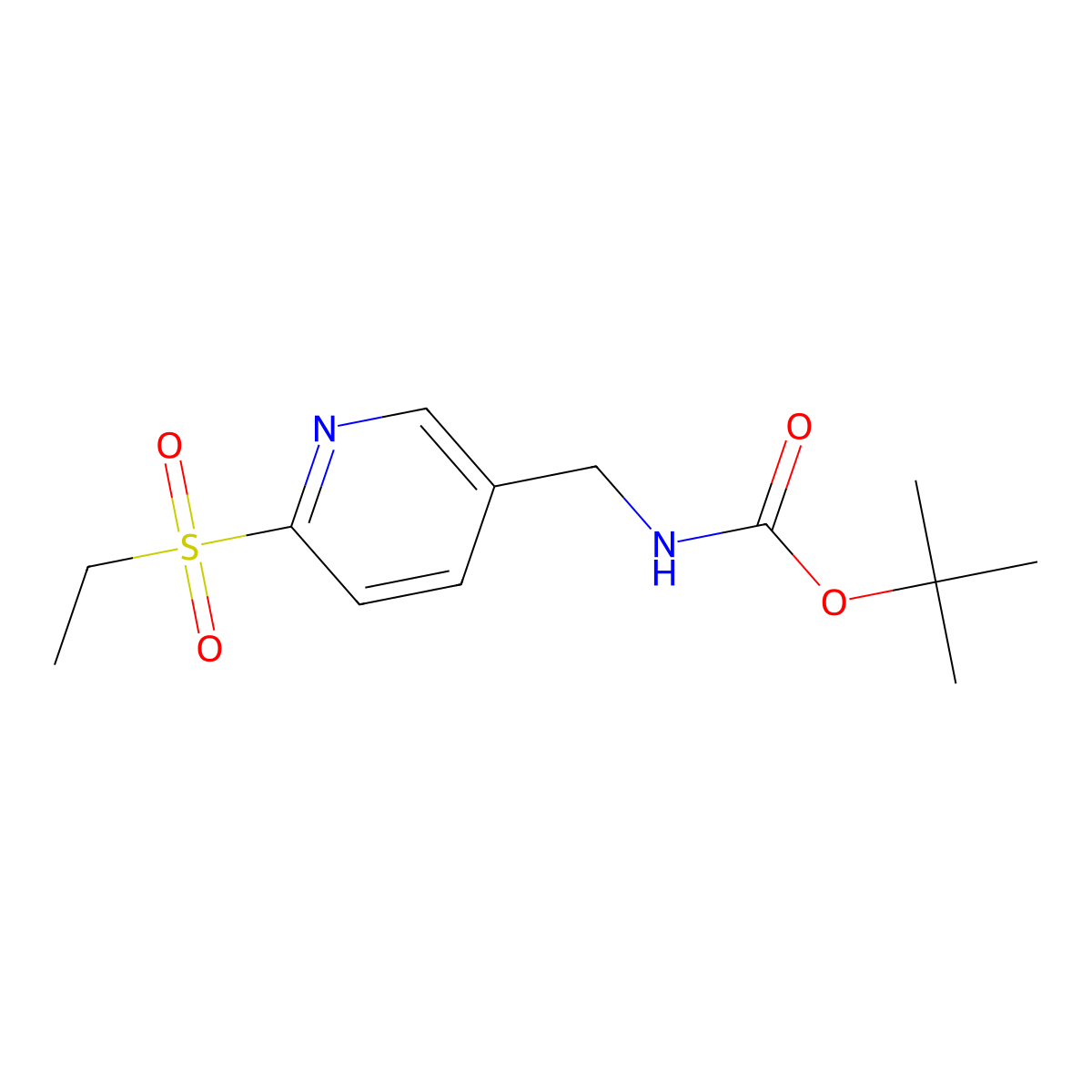 tert-Butyl ((6-(ethylsulfonyl)pyridin-3-yl)methyl)carbamate molecular structure, CAS 1956321-57-5