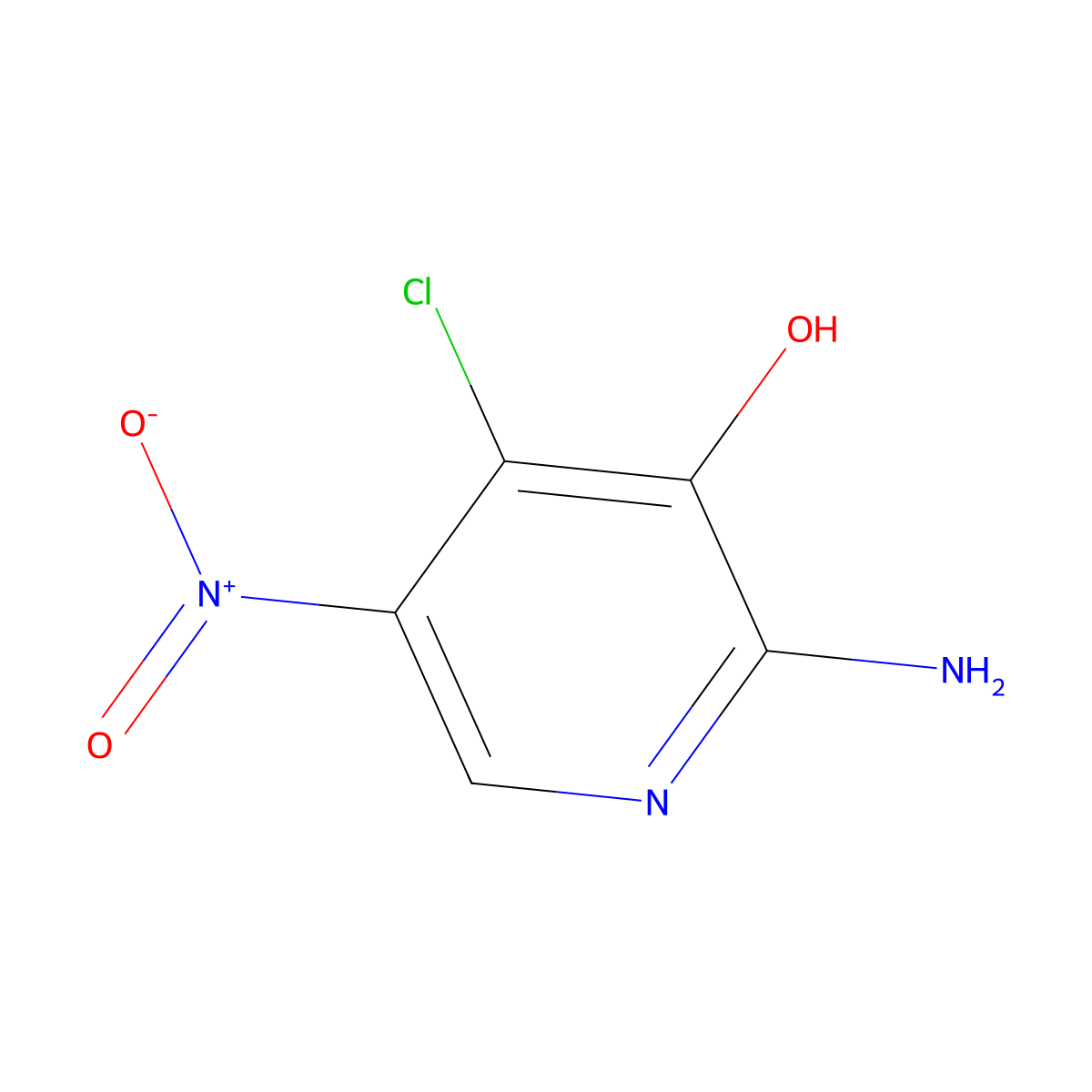 2-Amino-4-chloro-5-nitropyridin-3-ol molecular structure, CAS 1956321-60-0