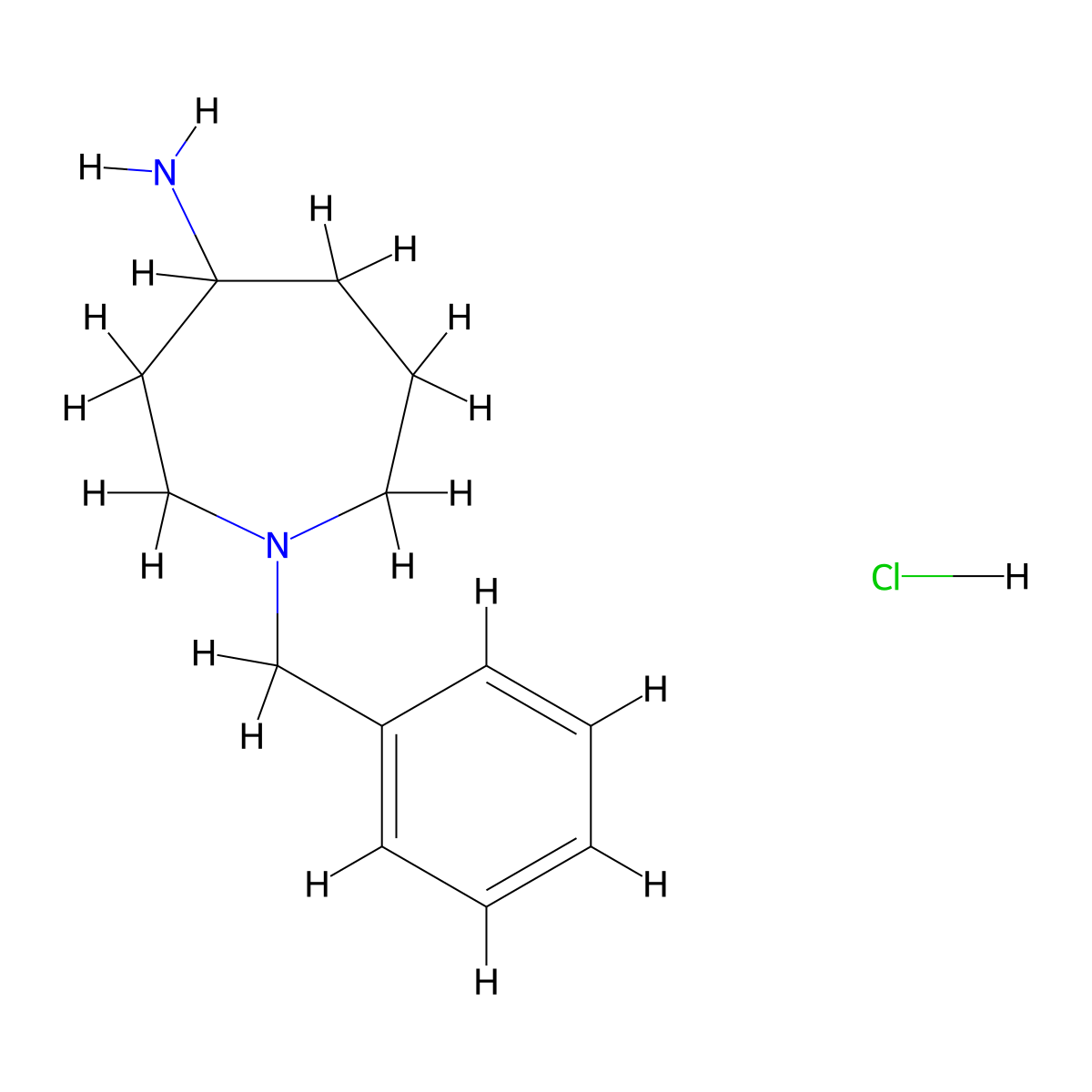 1-Benzylazepan-4-amine hydrochloride molecular structure, CAS 1956321-67-7
