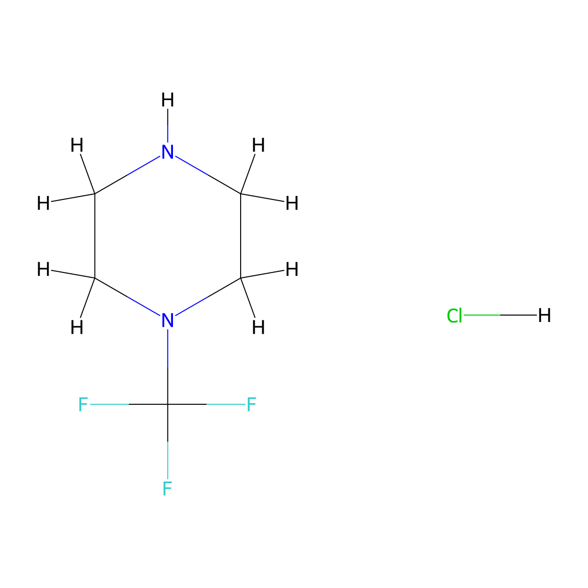1-(Trifluoromethyl)piperazine hydrochloride molecular structure, CAS 1956321-71-3