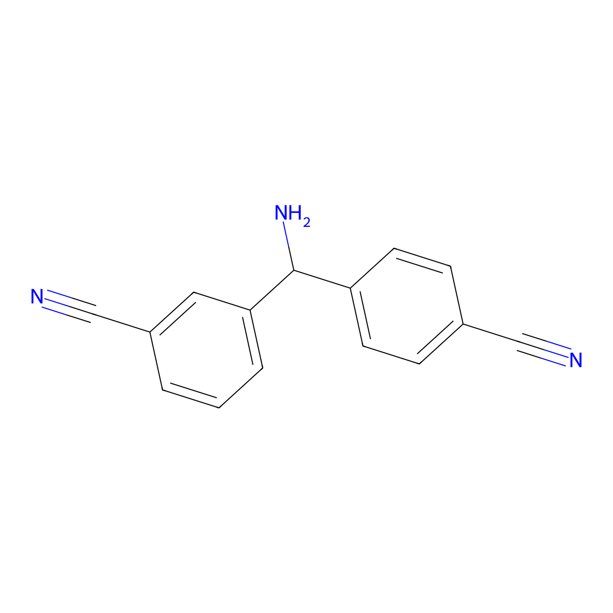 3-(Amino(4-cyanophenyl)methyl)benzonitrile molecular structure, CAS 1956321-75-7