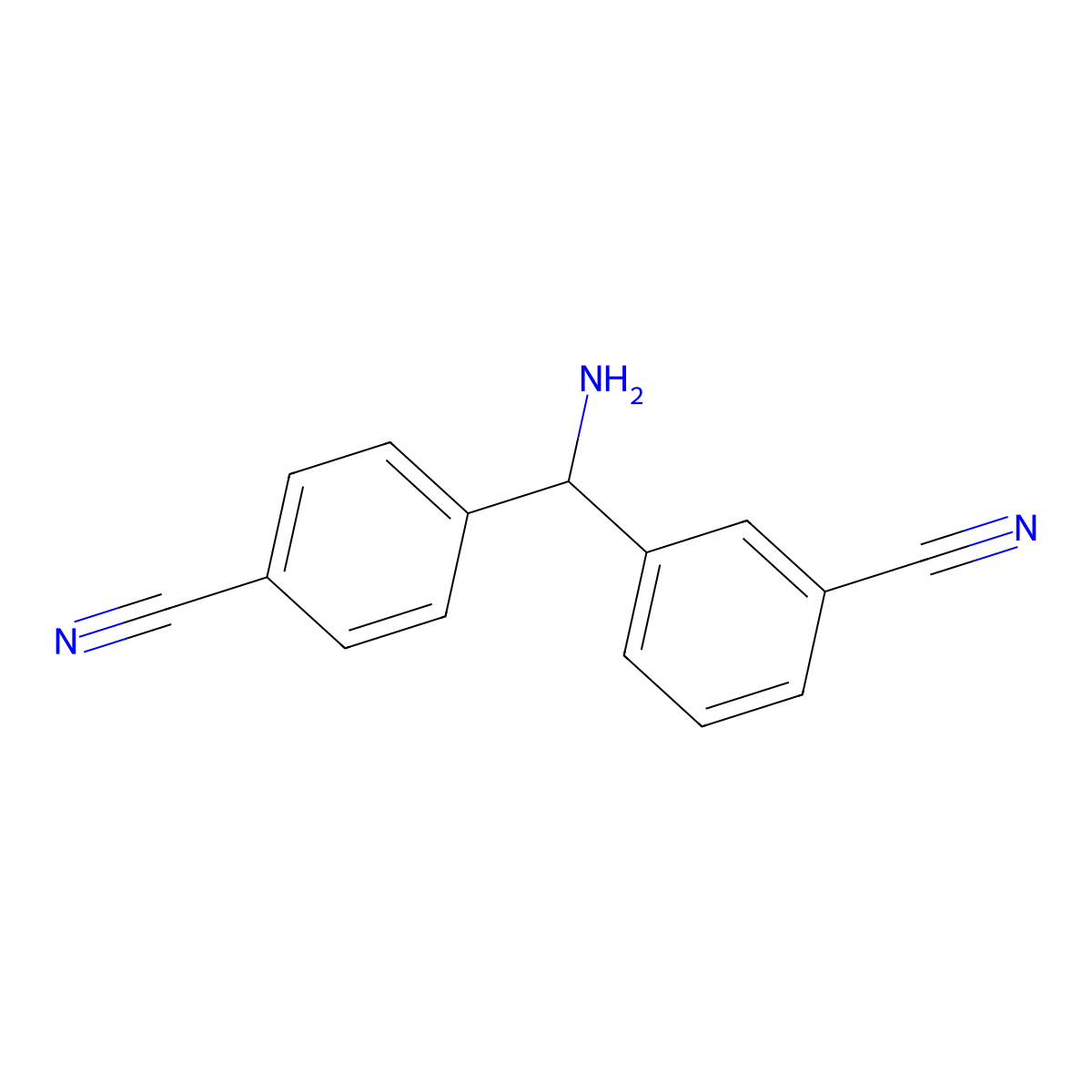 3-(Amino(4-cyanophenyl)methyl)benzonitrile molecular structure, CAS 1956321-75-7