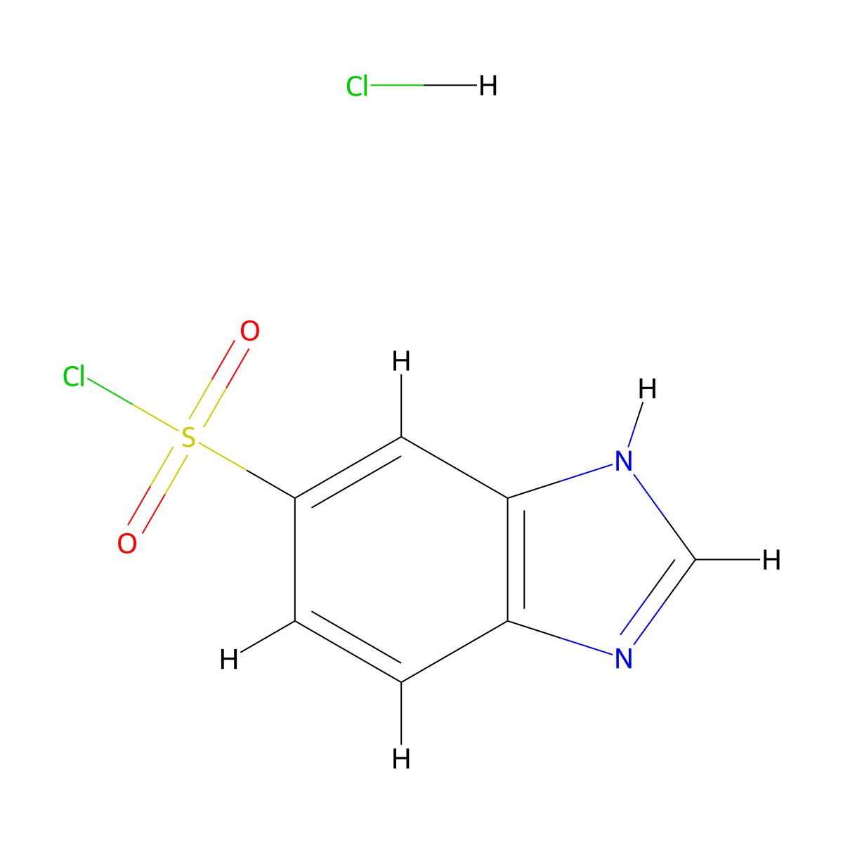 1H-Benzimidazole-5-sulfonyl chloride hydrochloride molecular structure, CAS 1956321-85-9