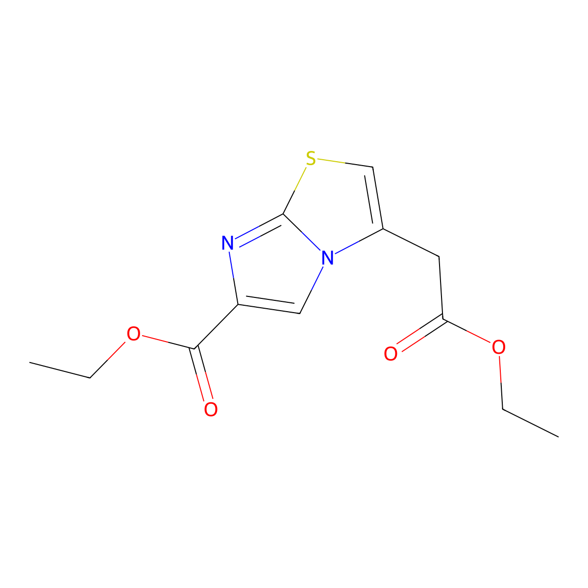 Ethyl 3-(2-ethoxy-2-oxoethyl)imidazo[2,1-b]thiazole-6-carboxylate molecular structure, CAS 1956321-86-0