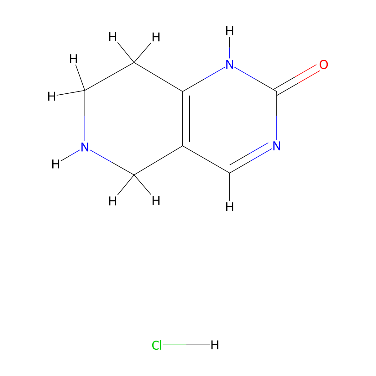 5,6,7,8-Tetrahydropyrido[4,3-d]pyrimidin-2-ol hydrochloride molecular structure, CAS 1956321-99-5