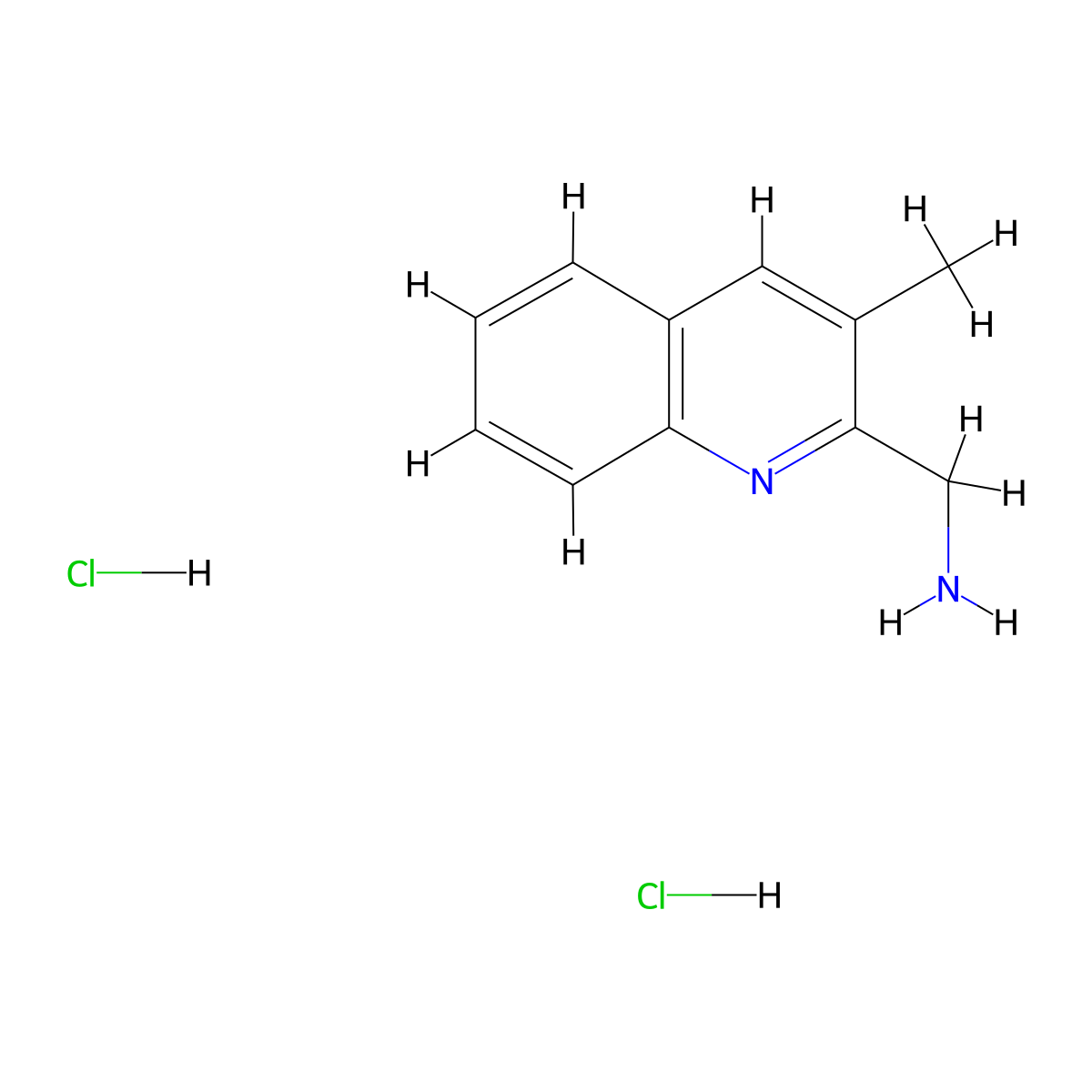 (3-Methylquinolin-2-yl)methanamine dihydrochloride molecular structure, CAS 1956322-16-9