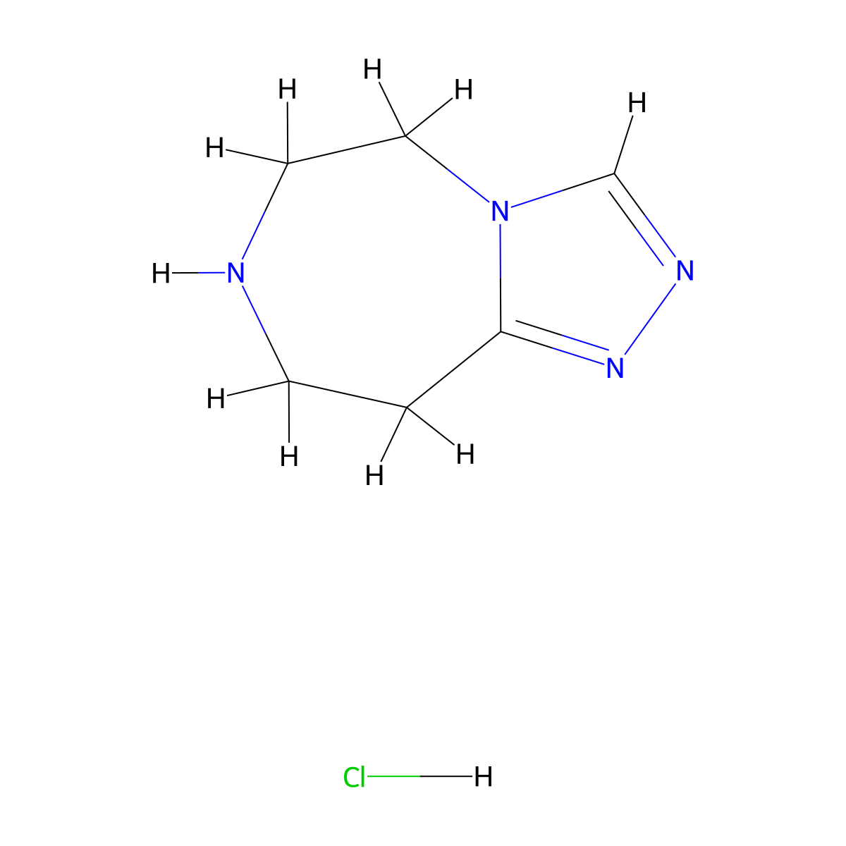 6,7,8,9-Tetrahydro-5H-[1,2,4]triazolo[4,3-d][1,4]diazepine hydrochloride molecular structure, CAS 1956322-33-0