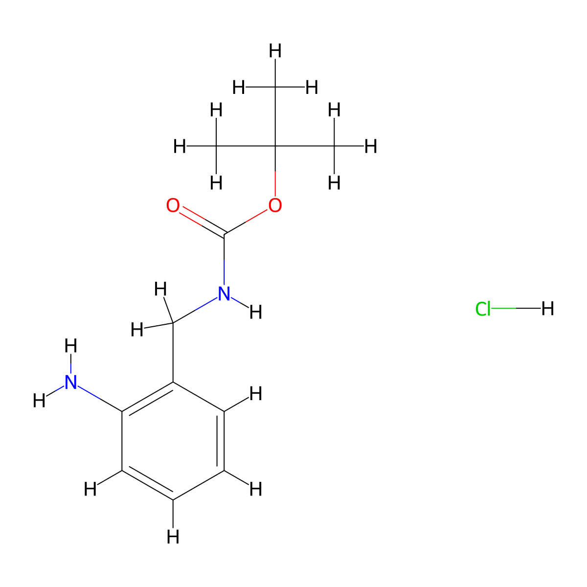 tert-Butyl 2-aminobenzylcarbamate hydrochloride molecular structure, CAS 1956322-43-2