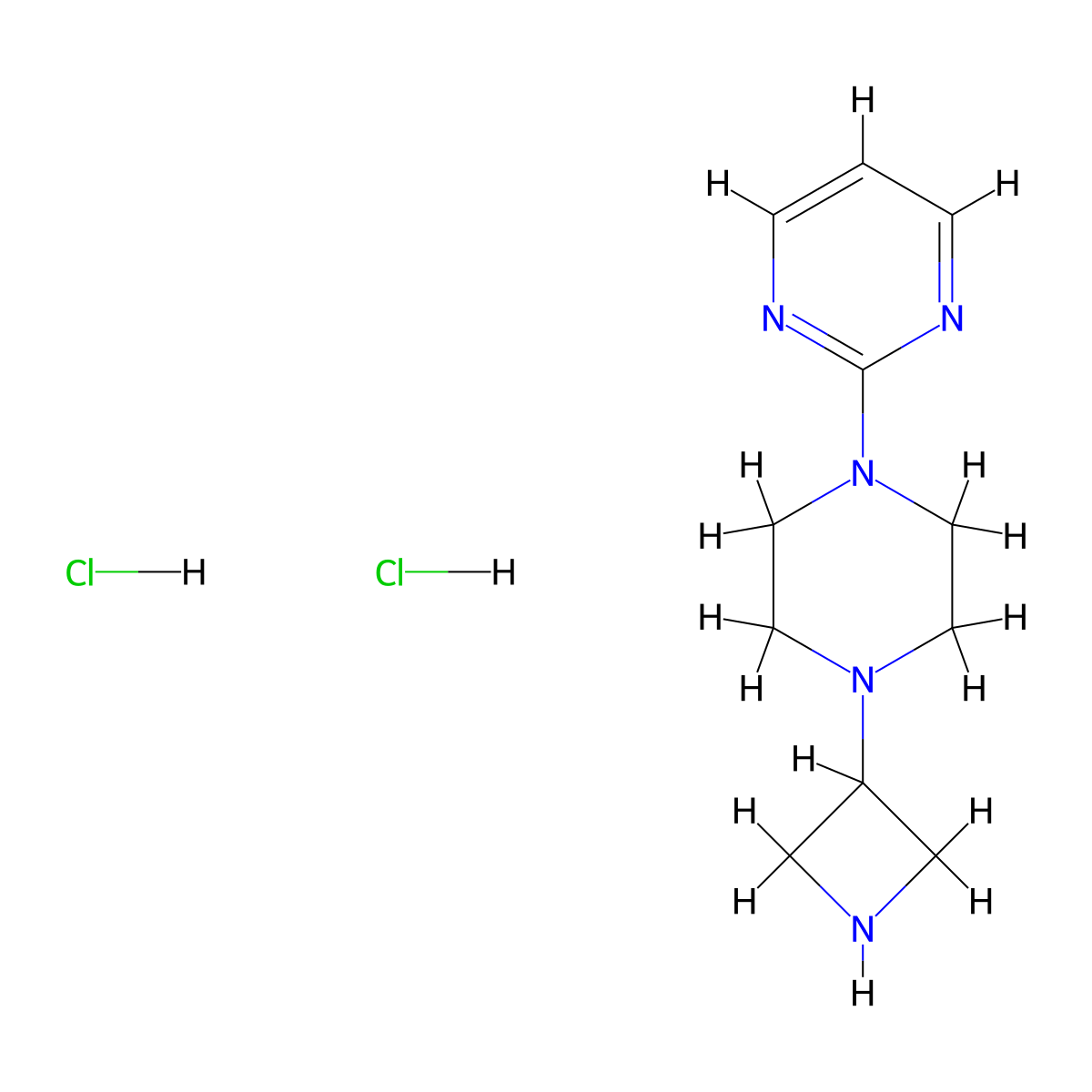 2-(4-(Azetidin-3-yl)piperazin-1-yl)pyrimidine dihydrochloride molecular structure, CAS 1956322-44-3