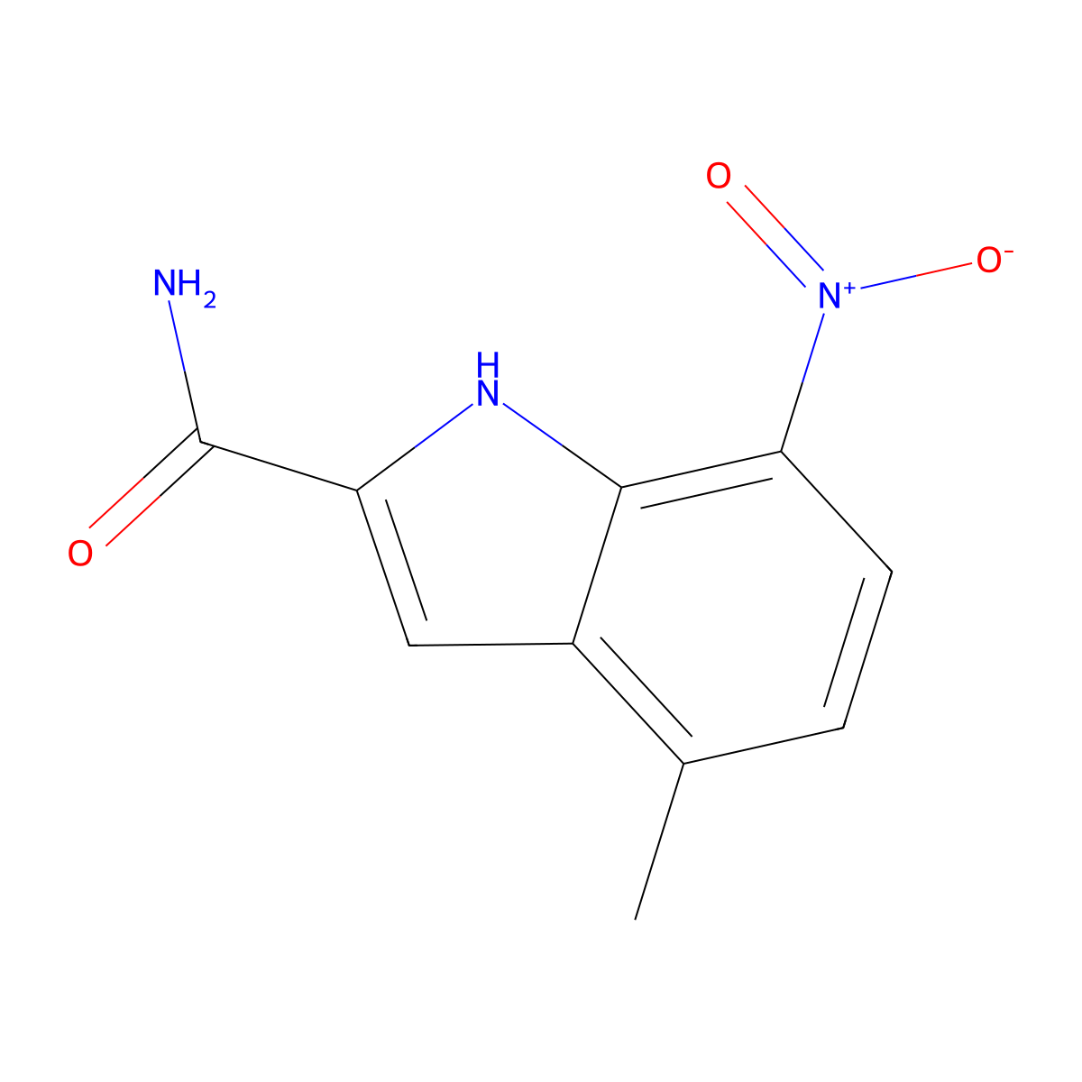 4-Methyl-7-nitro-1H-indole-2-carboxamide molecular structure, CAS 1956322-47-6