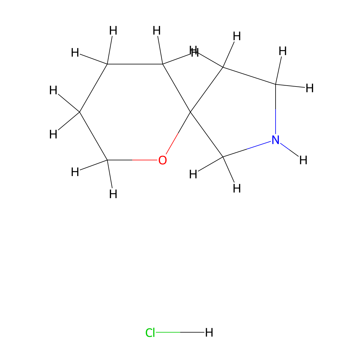 6-Oxa-2-azaspiro[4.5]decane hydrochloride molecular structure, CAS 1956322-51-2