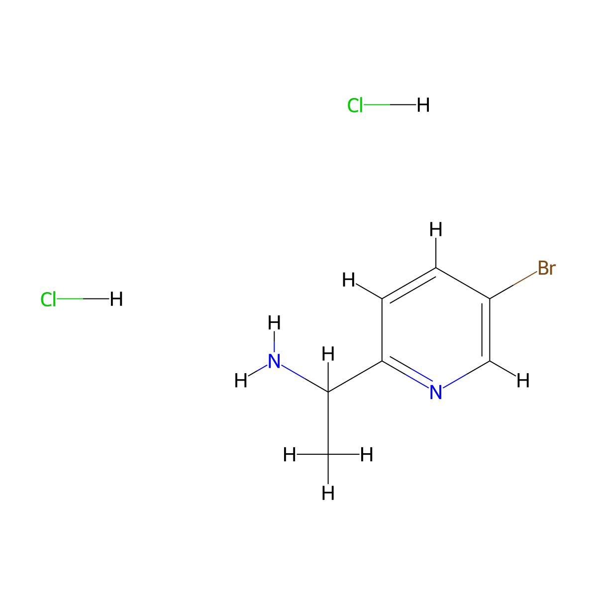 1-(5-Bromopyridin-2-yl)ethanamine dihydrochloride molecular structure, CAS 1956322-54-5